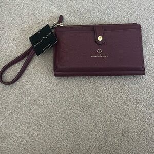 nanette lenore burgendy wristlet